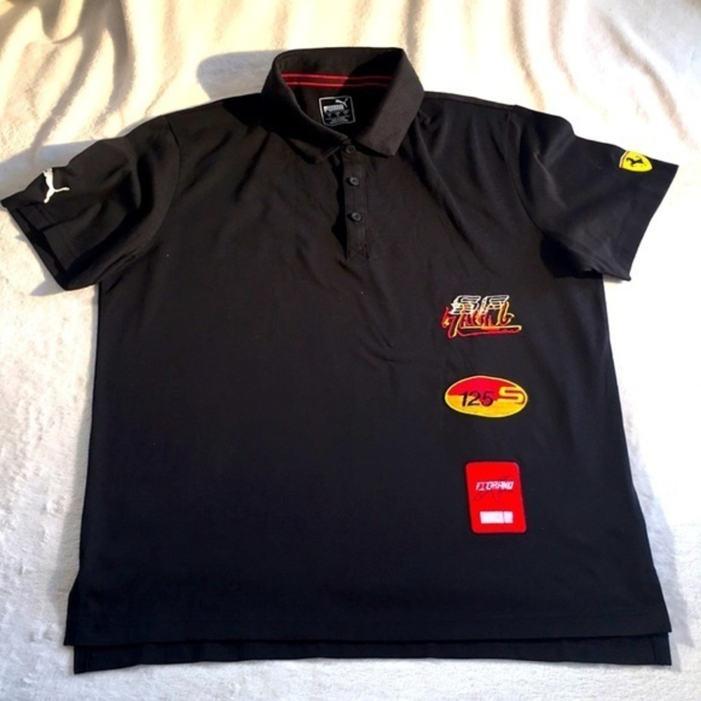 Puma Men’s Black with Patches Polo Shirt